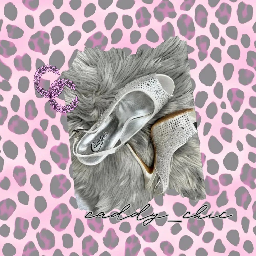 SOLD - NWOT Candie's Catiara Rhinestone Heels - Silver, Size 9 - Picture 1 of 11
